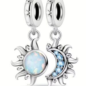Silver Sun and Moon Charms compatible with Pandora Bracelet